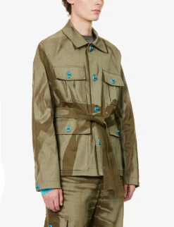 Dive Closure Self-tie Fastening Regular-fit Stretch-cotton Jacket 9 Dive Closure Self-tie Fastening Regular-fit Stretch-cotton Jacket -Selfidges Launches R04146762 KAKHIPRINTED ALT02