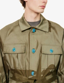 Dive Closure Self-tie Fastening Regular-fit Stretch-cotton Jacket 11 Dive Closure Self-tie Fastening Regular-fit Stretch-cotton Jacket -Selfidges Launches R04146762 KAKHIPRINTED ALT04