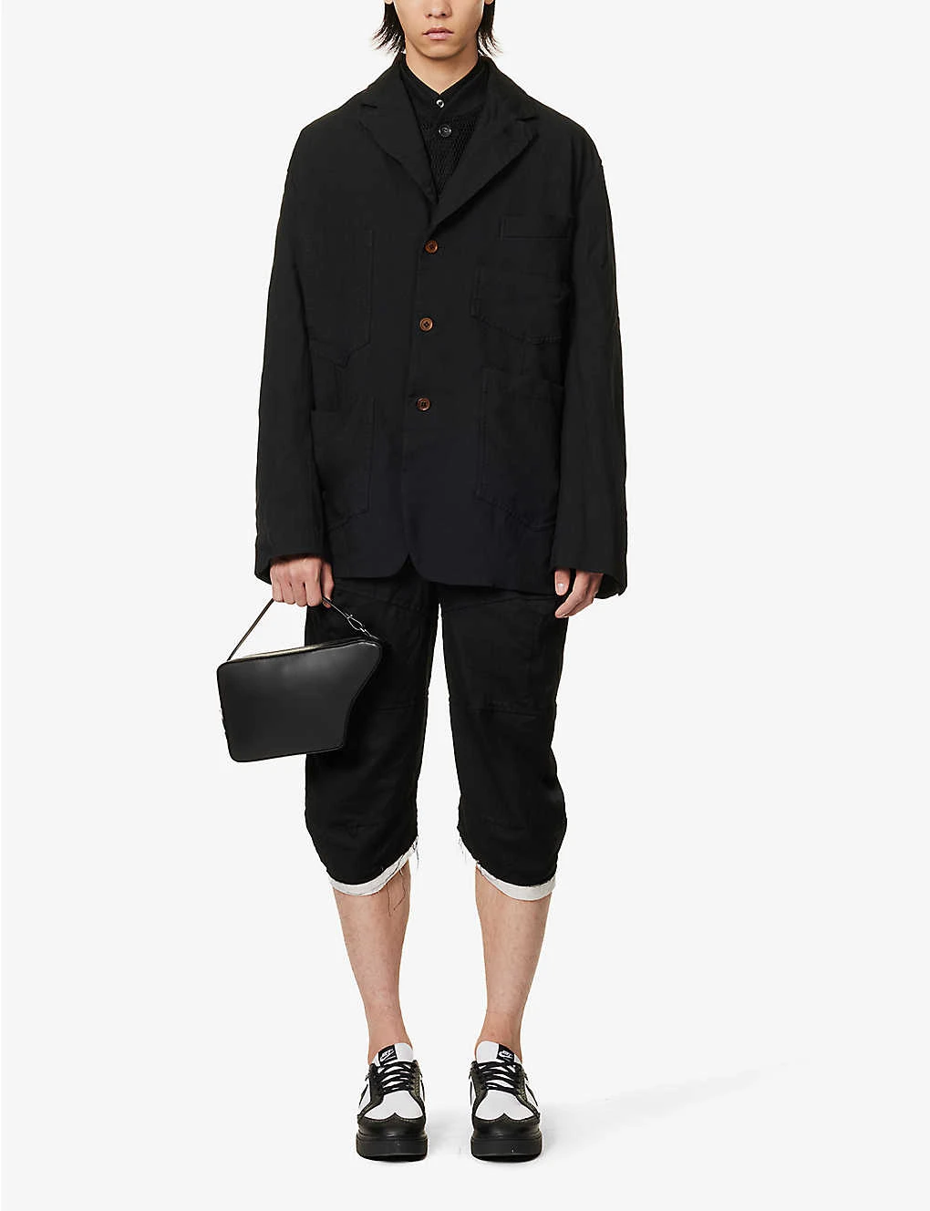 Notched-lapel Patch-pocket Relaxed-fit Woven Jacket 4 Notched-lapel Patch-pocket Relaxed-fit Woven Jacket - Image 2