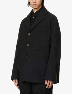 Notched-lapel Patch-pocket Relaxed-fit Woven Jacket 11 Notched-lapel Patch-pocket Relaxed-fit Woven Jacket -Selfidges Launches R04146909 BLACK ALT02