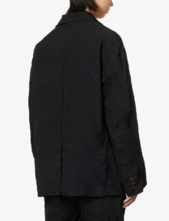 Notched-lapel Patch-pocket Relaxed-fit Woven Jacket 12 Notched-lapel Patch-pocket Relaxed-fit Woven Jacket -Selfidges Launches R04146909 BLACK ALT03