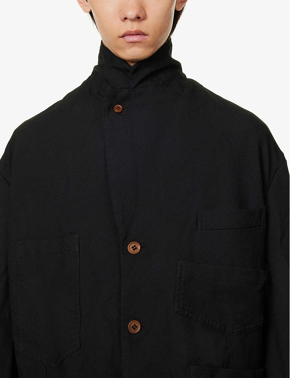 Notched-lapel Patch-pocket Relaxed-fit Woven Jacket 7 Notched-lapel Patch-pocket Relaxed-fit Woven Jacket - Image 5