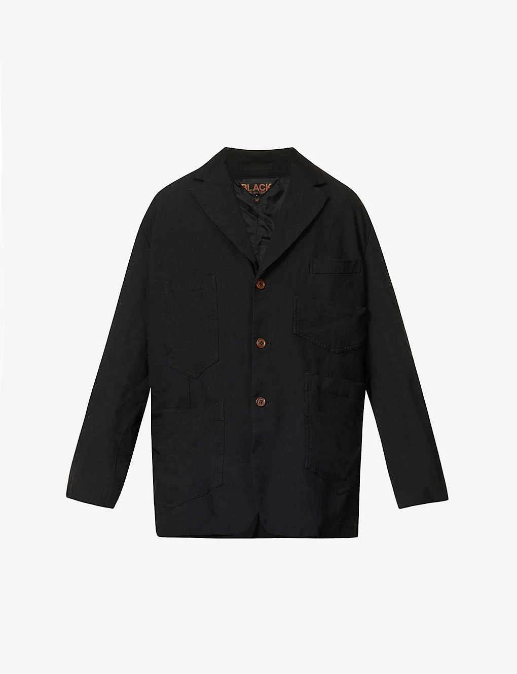 Notched-lapel Patch-pocket Relaxed-fit Woven Jacket 3 Notched-lapel Patch-pocket Relaxed-fit Woven Jacket