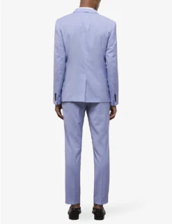 THE KOOPLES Single-breasted Slim-fit Wool Jacket 10 THE KOOPLES Single-breasted Slim-fit Wool Jacket -Selfidges Launches R04147353 BLU03 ALT03