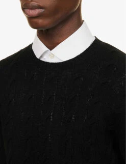 Cable-knit Regular-fit Cashmere-knit Jumper 11 Cable-knit Regular-fit Cashmere-knit Jumper -Selfidges Launches R04147816 CLASSICBLACK ALT04