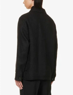 Chencery Patch-pocket Linen-blend Bomber Jacket -Selfidges Launches R04147821 BLACK ALT03