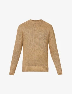 Ribbed-knit Regular-fit Silk-linen-blend Jumper