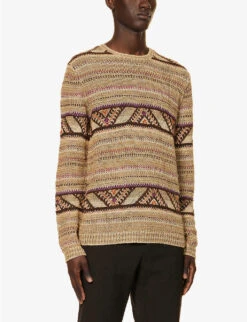 Striped Relaxed-fit Linen And Silk-blend Jumper 9 Striped Relaxed-fit Linen And Silk-blend Jumper -Selfidges Launches R04147829 TANMULTIWMULTICOLOR ALT02