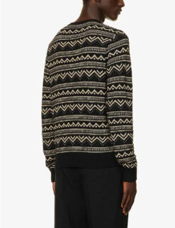 Striped Relaxed-fit Silk And Cashmere-blend Jumper -Selfidges Launches R04147830 CLASSICBLACKANDTAN ALT03