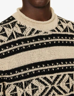 Geometric-patterned Ribbed-crewneck Silk-knit Jumper 11 Geometric-patterned Ribbed-crewneck Silk-knit Jumper -Selfidges Launches R04147832 CREAMWCLASSICBLACK ALT04