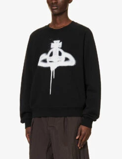 Vivienne Westwood Spray Orb Graphic-print Organic-cotton Sweatshirt -Selfidges Launches R04147881 BLACK ALT02