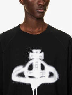 Vivienne Westwood Spray Orb Graphic-print Organic-cotton Sweatshirt -Selfidges Launches R04147881 BLACK ALT04