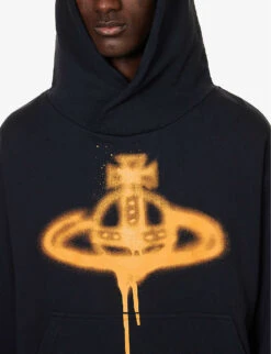 Vivienne Westwood Spray Orb Graphic-print Organic-cotton Hoody -Selfidges Launches R04147883 NAVY ALT04