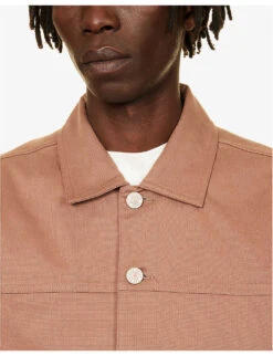 Paige Elsmar Pleated-cuff Regular-fit Stretch-denim Jacket -Selfidges Launches R04148232 DEEPMAUVE ALT04