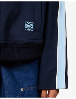 Loewe Contrast-taping Collared Stretch-cotton Jacket -Selfidges Launches R04149835 MIDNIGHTBLUE ALT04