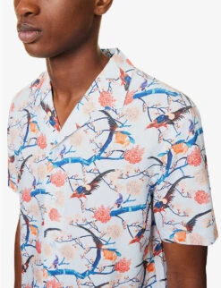 ORLEBAR BROWN Hibbert Floral-print Woven Shirt -Selfidges Launches R04150117 LIGHTISLANDSKY ALT04