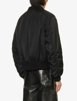 Prada Re-Nylon Brand-badge Boxy-fit Recycled-polyamide Jacket -Selfidges Launches R04152250 BLACK ALT03