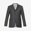 Single-breasted Striped-trim Regular-fit Wool Jacket -Selfidges Launches R04152257 DARKGREY M