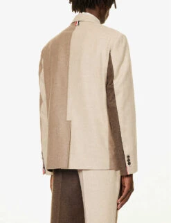 Fun-Mix Contrast-panel Regular-fit Wool Jacket 12 Fun-Mix Contrast-panel Regular-fit Wool Jacket -Selfidges Launches R04152272 DARKBROWN ALT03