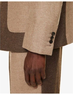 Fun-Mix Contrast-panel Regular-fit Wool Jacket 14 Fun-Mix Contrast-panel Regular-fit Wool Jacket -Selfidges Launches R04152272 DARKBROWN ALT05