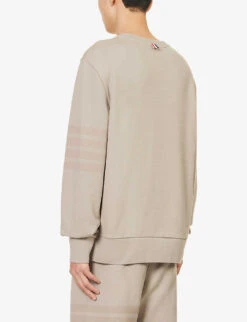 Four-bar Regular-fit Cotton-jersey Sweatshirt -Selfidges Launches R04152278 BEIGE ALT03