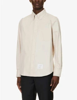 Brand-stripe Buttoned-cuff Relaxed-fit Cotton-poplin Shirt -Selfidges Launches R04152295 OFFWHITE ALT02