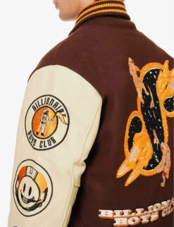 Billionaire Boys Club Brand-appliquéd Boxy-fit Woven Varsity Jacket -Selfidges Launches R04153427 BROWN ALT05