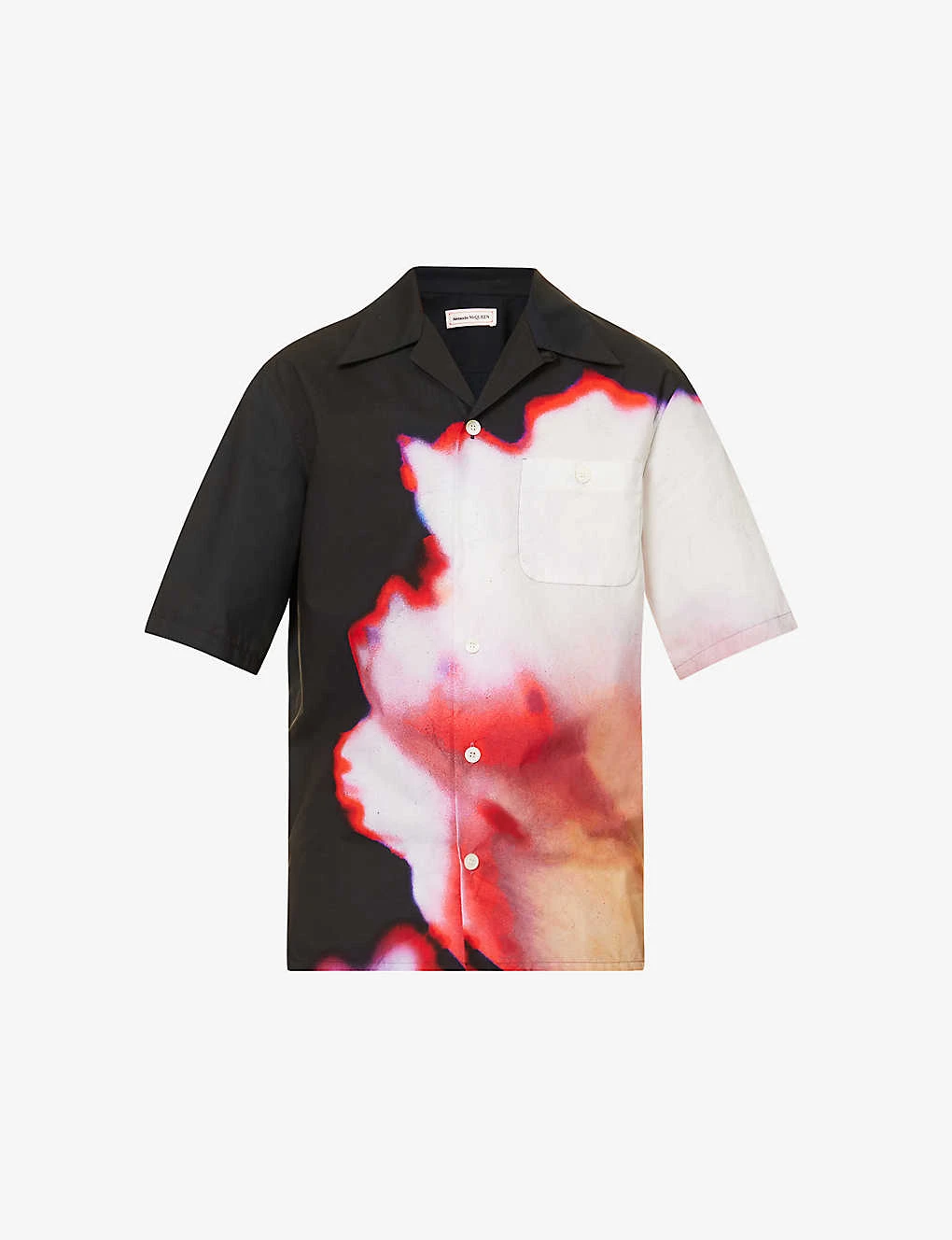 Alexander McQueen Graphic-print Camp-collar Relaxed-fit Cotton-poplin Shirt 3 Alexander McQueen Graphic-print Camp-collar Relaxed-fit Cotton-poplin Shirt