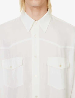 Acne Studios Sandrok Western Graphic-print Oversized Woven Shirt -Selfidges Launches R04157568 OFFWHITE ALT04