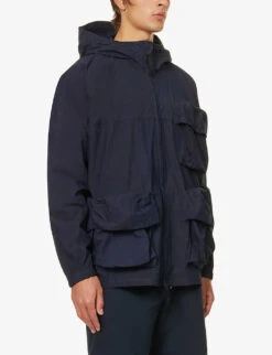 Snow Peak Indigo C/N Funnel-neck Oversized-fit Cotton-blend Hooded Parka Jacket -Selfidges Launches R04159225 INDIGO ALT02