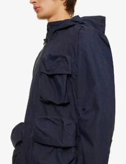 Snow Peak Indigo C/N Funnel-neck Oversized-fit Cotton-blend Hooded Parka Jacket -Selfidges Launches R04159225 INDIGO ALT04