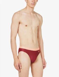 Speedo 7cm Logo-embroidered Swim Briefs -Selfidges Launches R04163350 OXBLOODSOFTCORAL ALT02