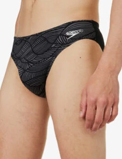 Speedo Allover 7cm Graphic-print Swim Briefs -Selfidges Launches R04163355 BLACKUSACHARCOAL ALT04