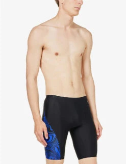 Speedo Jammer Abstract-print Swim Shorts -Selfidges Launches R04163363 BLACKCHROMABLUE ALT02