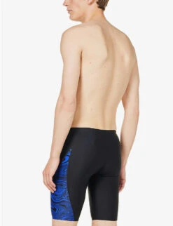 Speedo Jammer Abstract-print Swim Shorts -Selfidges Launches R04163363 BLACKCHROMABLUE ALT03