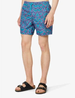 Speedo Watershort 40cm Geo-print Recycled-polyester Swim Shorts -Selfidges Launches R04163367 AQUARIUMLILACBLUE ALT02