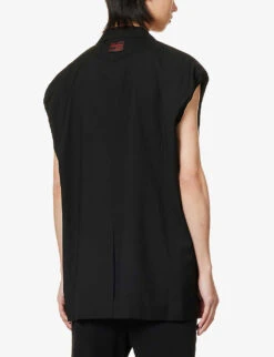 Raf Simons Sleeveless Notched-lapel Relaxed-fit Stretch-wool Blazer 13 Raf Simons Sleeveless Notched-lapel Relaxed-fit Stretch-wool Blazer -Selfidges Launches R04163720 BLACK ALT03