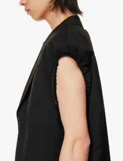 Raf Simons Sleeveless Notched-lapel Relaxed-fit Stretch-wool Blazer 14 Raf Simons Sleeveless Notched-lapel Relaxed-fit Stretch-wool Blazer -Selfidges Launches R04163720 BLACK ALT04