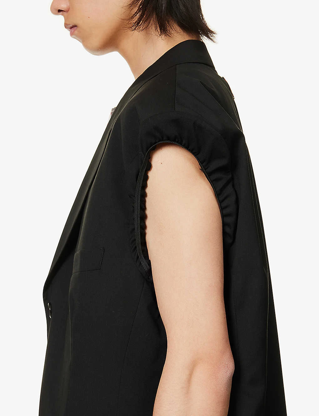 Raf Simons Sleeveless Notched-lapel Relaxed-fit Stretch-wool Blazer 7 Raf Simons Sleeveless Notched-lapel Relaxed-fit Stretch-wool Blazer - Image 5