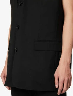 Raf Simons Sleeveless Notched-lapel Relaxed-fit Stretch-wool Blazer 16 Raf Simons Sleeveless Notched-lapel Relaxed-fit Stretch-wool Blazer -Selfidges Launches R04163720 BLACK ALT06