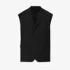 Raf Simons Sleeveless Notched-lapel Relaxed-fit Stretch-wool Blazer -Selfidges Launches R04163720 BLACK M