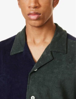 Cocktail Contrast-panel Relaxed-fit Cotton-blend Shirt -Selfidges Launches R04164478 NAVY ALT04