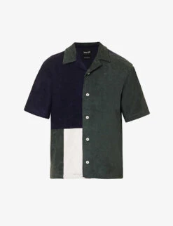 Cocktail Contrast-panel Relaxed-fit Cotton-blend Shirt