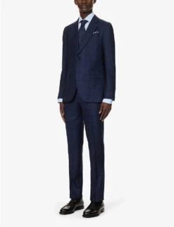 PAUL SMITH Single-breasted Slim-fit Wool Suit -Selfidges Launches R04165091 VERYDARKNAVY ALT02