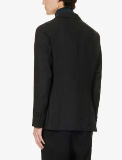 PAUL SMITH Single-breasted Notched-lapel Regular-fit Wool Blazer -Selfidges Launches R04165092 ANTHRACITE ALT03