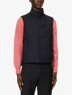 PAUL SMITH Quilted Pocketed Regular-fit Wool-down Jacket -Selfidges Launches R04165101 VERYDARKNAVY ALT02