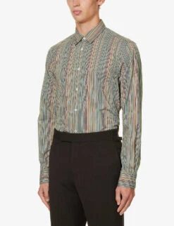 PAUL SMITH Artist Stripe Patterned Regular-fit Cotton-poplin Shirt -Selfidges Launches R04165102 MULTICOLOURED ALT02