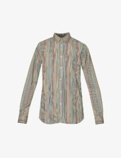 PAUL SMITH Artist Stripe Patterned Regular-fit Cotton-poplin Shirt