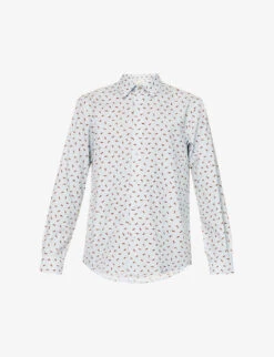 PAUL SMITH Boat Graphic-print Regular-fit Cotton-poplin Shirt