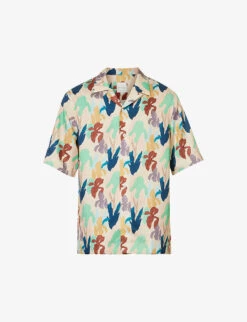 PAUL SMITH Graphic-print Camp-collar Regular-fit Woven Shirt